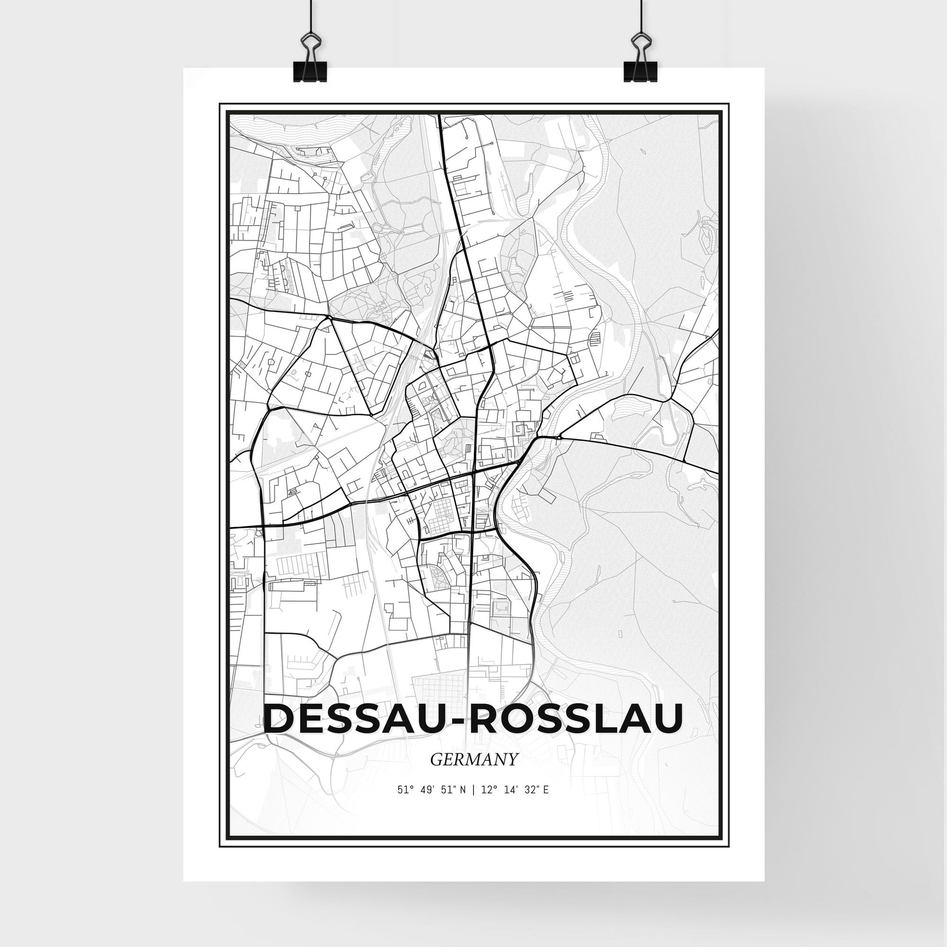 Dessau-Roßlau Germany - Premium City Map Poster