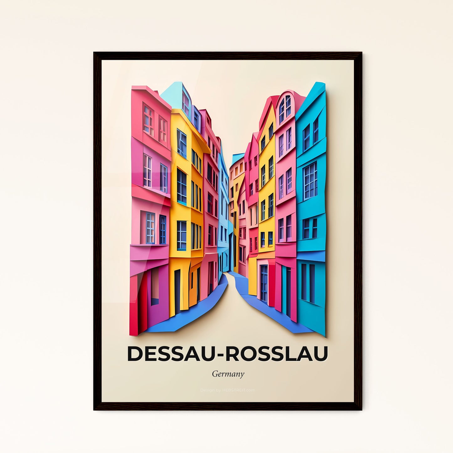 Vivid Dessau-Roßlau, Germany - a colorful city street with a double street