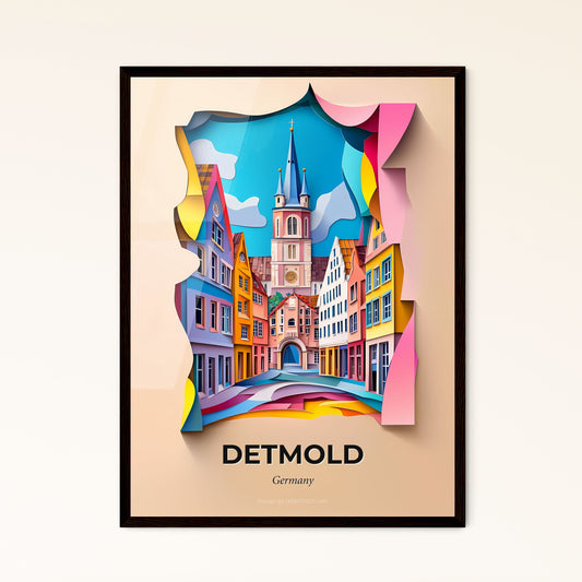 Vivid Detmold, Germany - a paper cut of a city with a clock tower