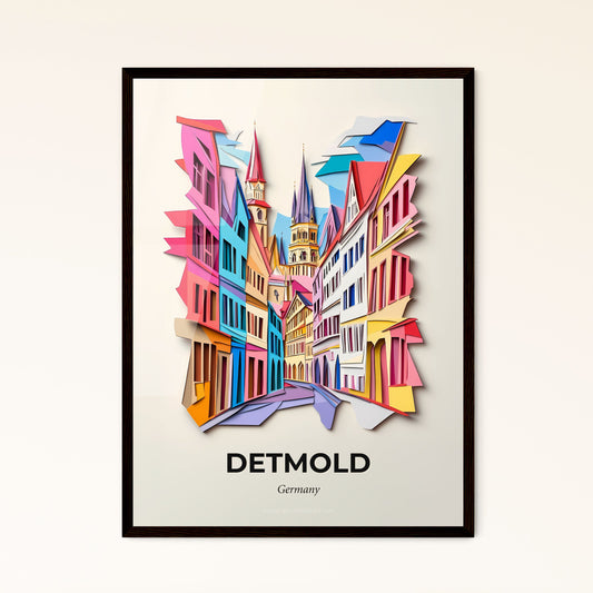 Vivid Detmold, Germany - a colorful city with a clock tower on top of it