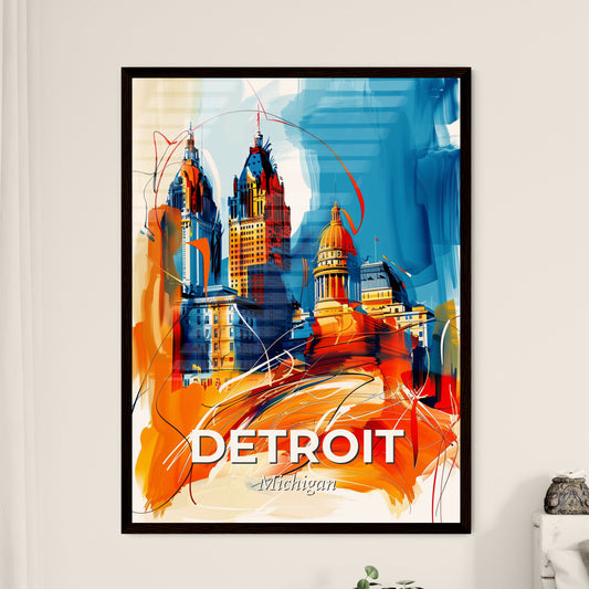 Vibrant Detroit, Michigan - A Painting Of A City