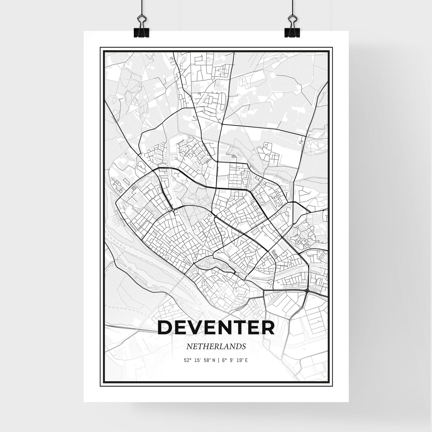  Deventer Netherlands - Premium City Map Poster