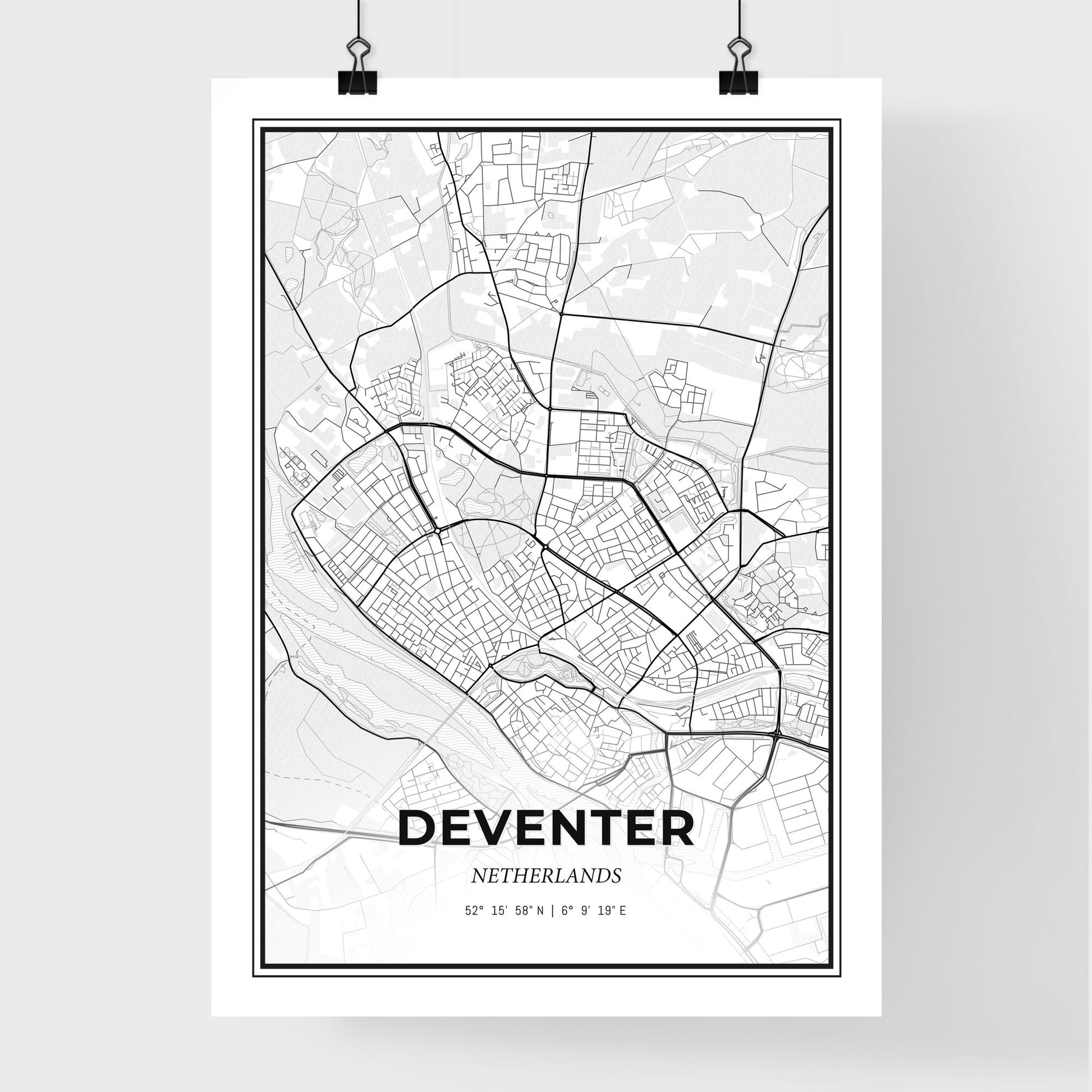  Deventer Netherlands - Premium City Map Poster