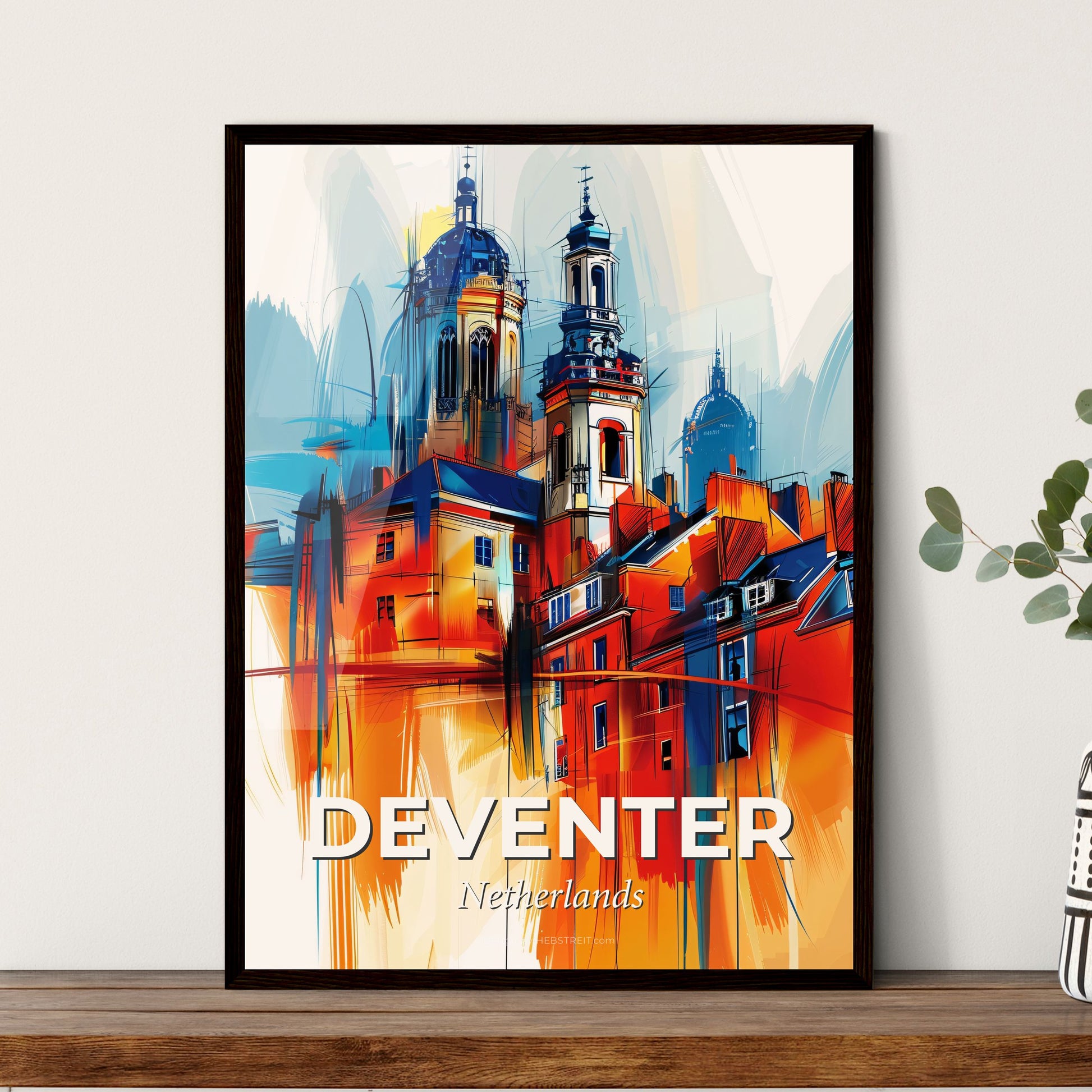 Vibrant Deventer, Netherlands - A Painting Of A Building