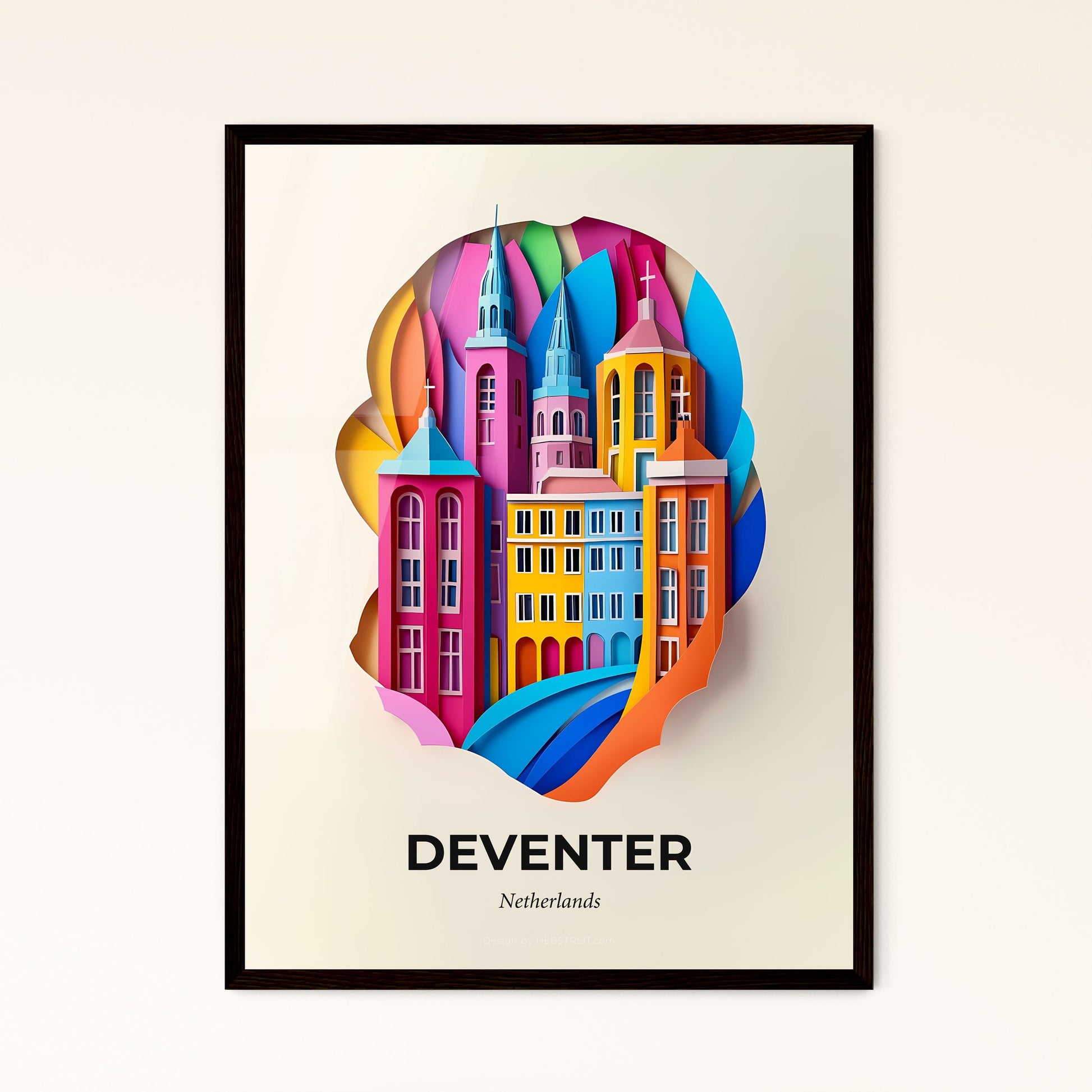 Vivid Deventer, Netherlands - a paper cut of a city with a rainbow colored building