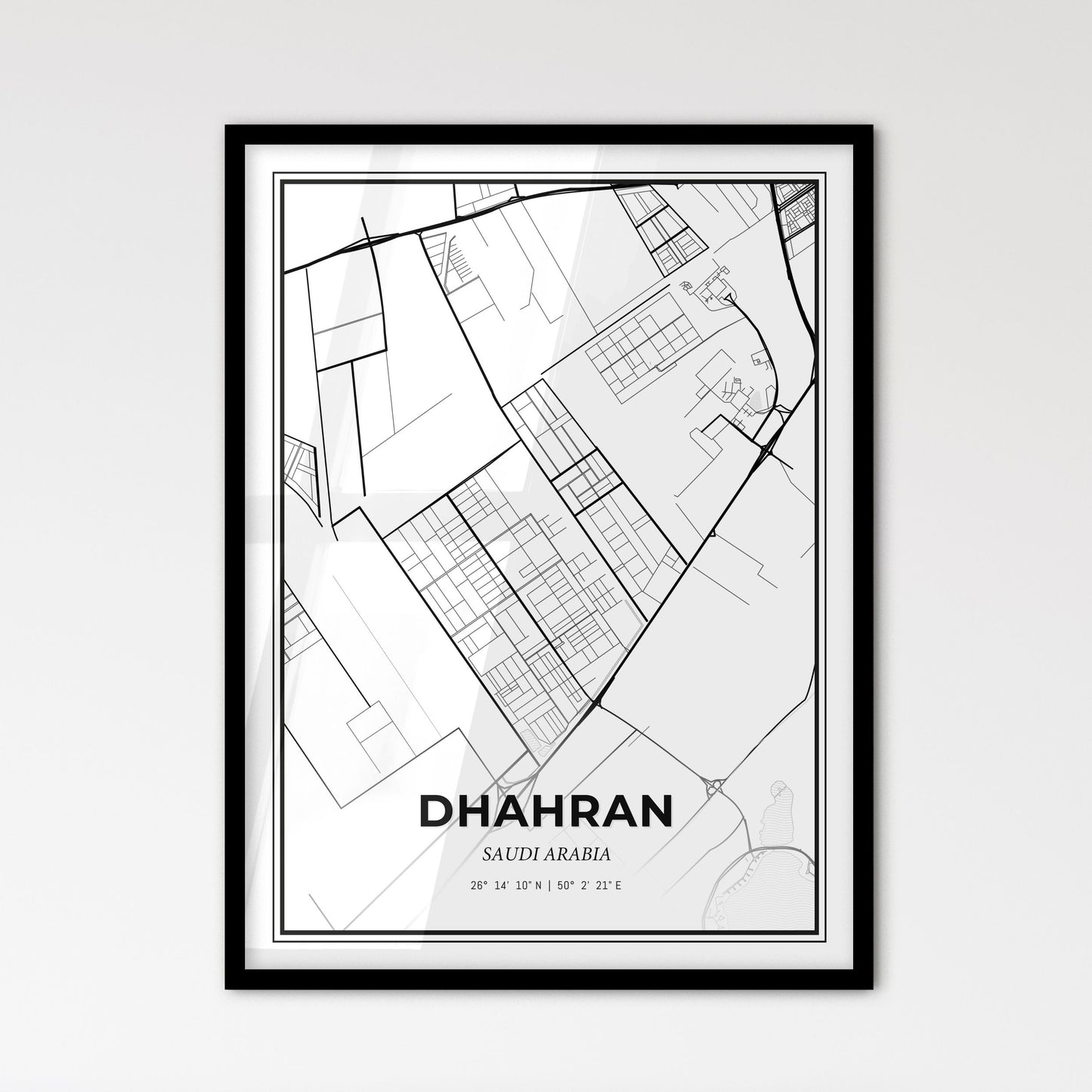 Dhahran Saudi Arabia - Scandinavian Style City Map for Modern Home Decor