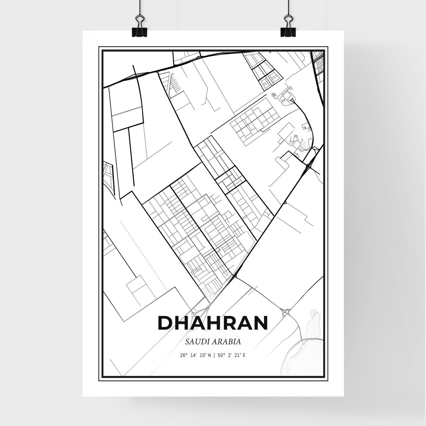 Dhahran Saudi Arabia - Premium City Map Poster