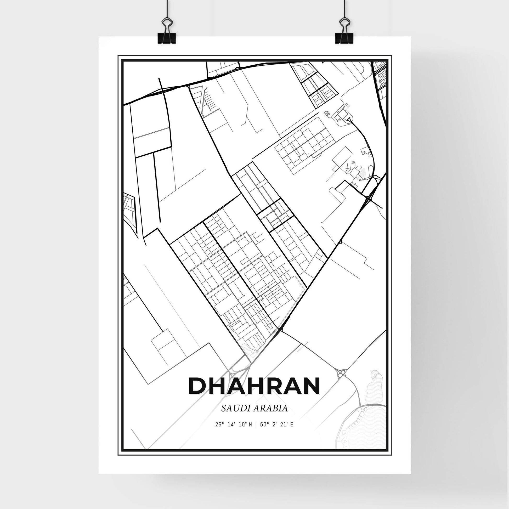 Dhahran Saudi Arabia - Premium City Map Poster