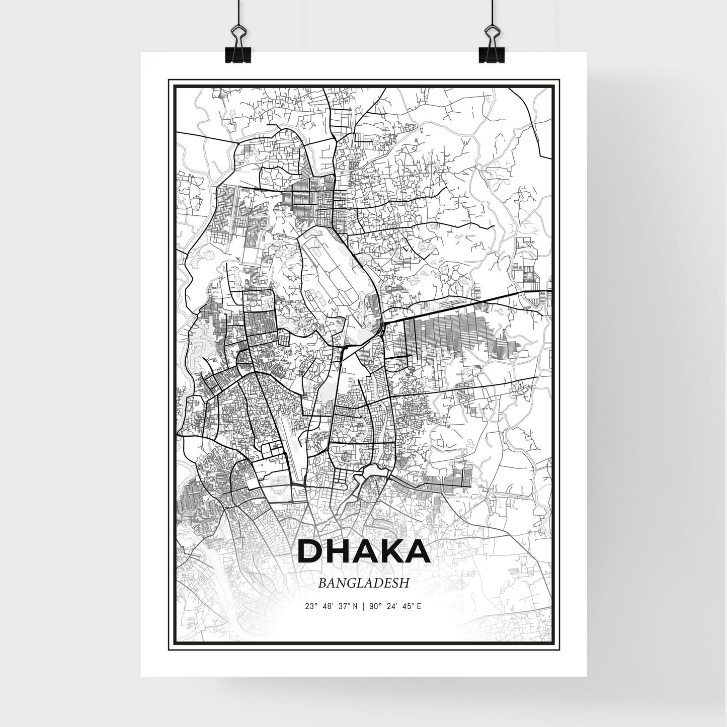 Dhaka Bangladesh - Premium City Map Poster