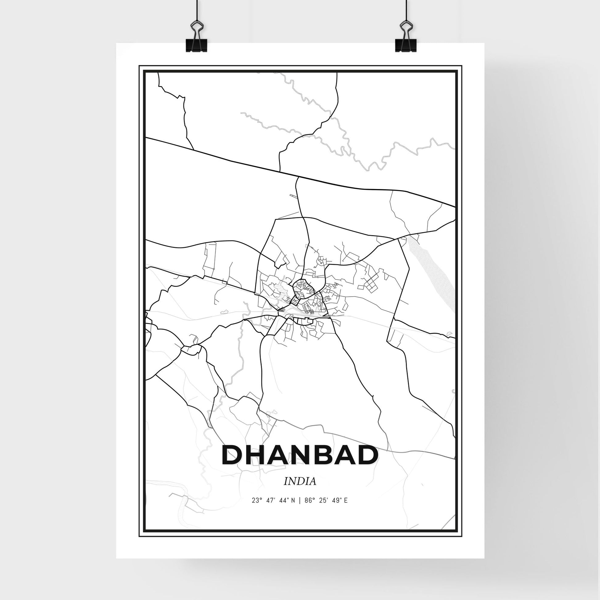 Dhanbad India - Premium City Map Poster