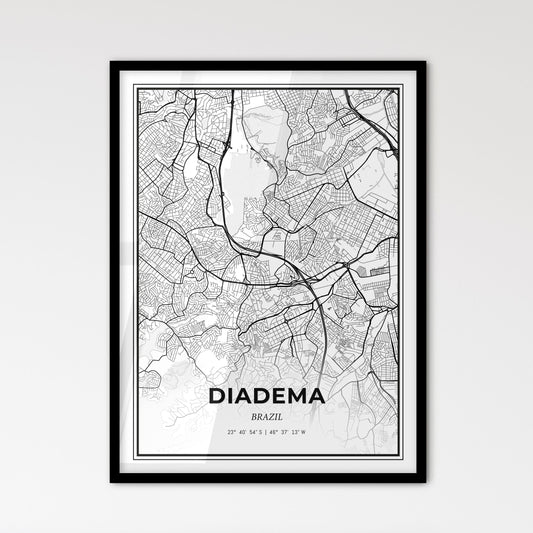 Diadema Brazil - Scandinavian Style City Map for Modern Home Decor