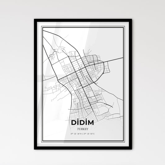 Didim Turkey - Scandinavian Style City Map for Modern Home Decor