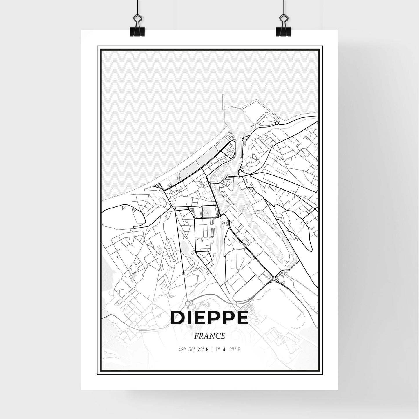 Dieppe France - Premium City Map Poster