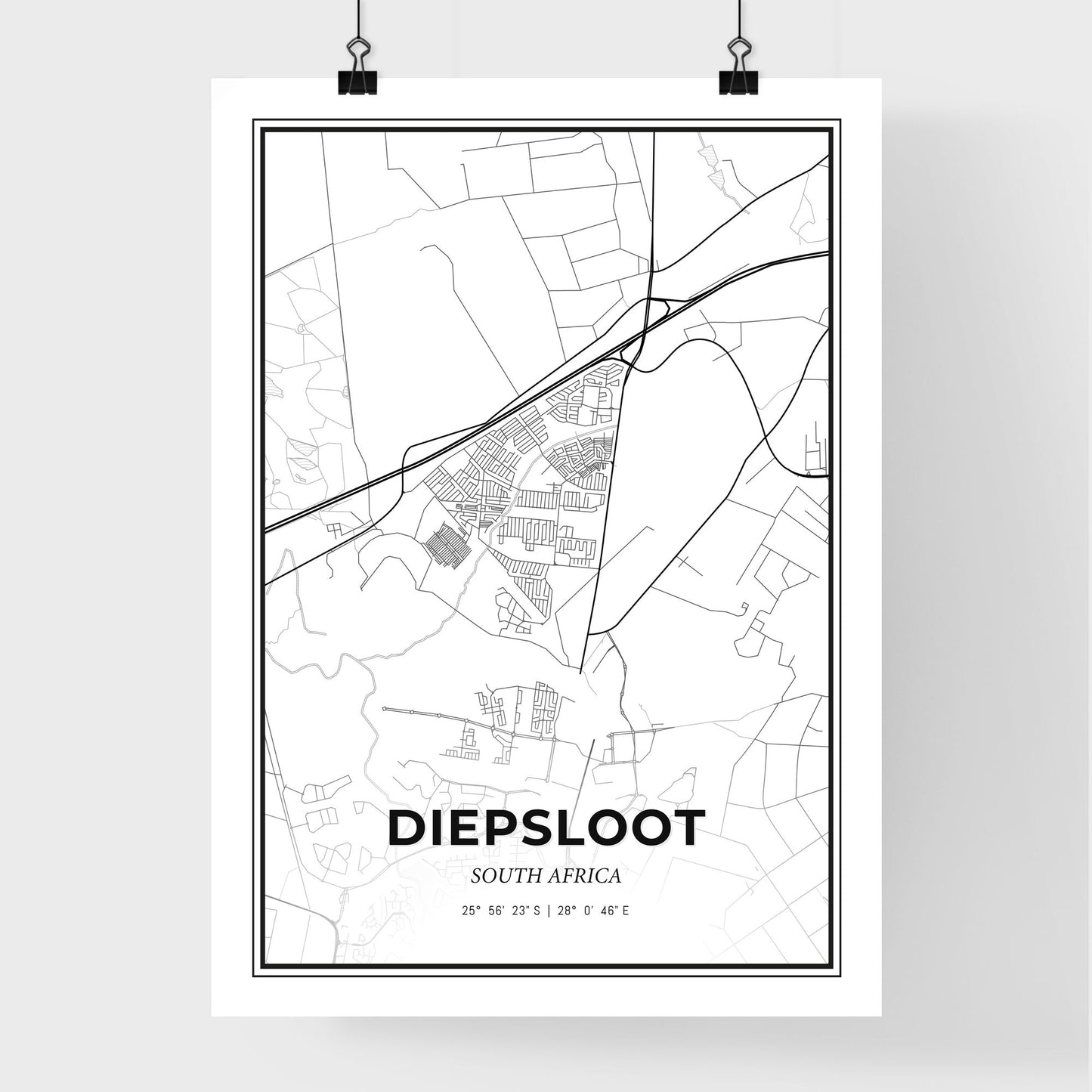 Diepsloot South Africa - Premium City Map Poster