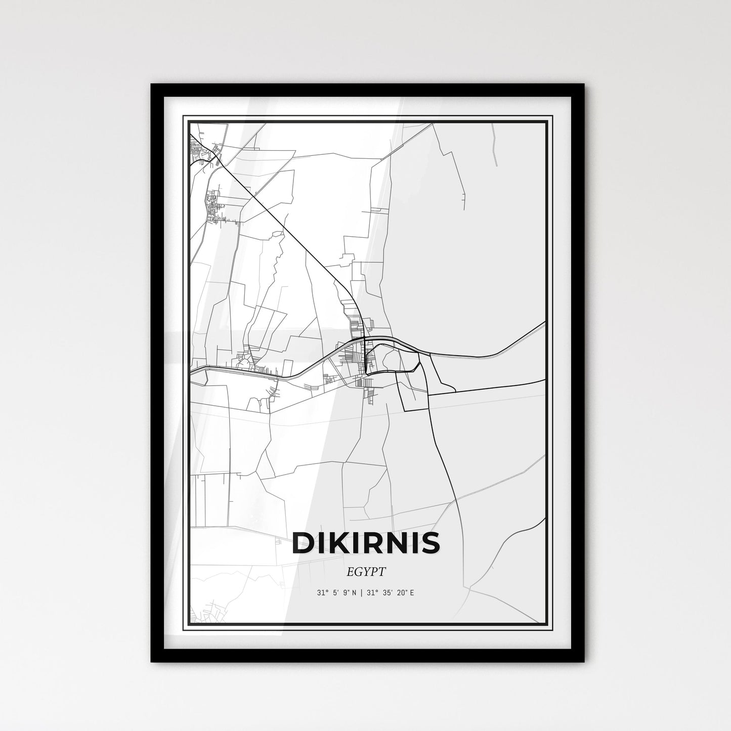 Dikirnis Egypt - Scandinavian Style City Map for Modern Home Decor