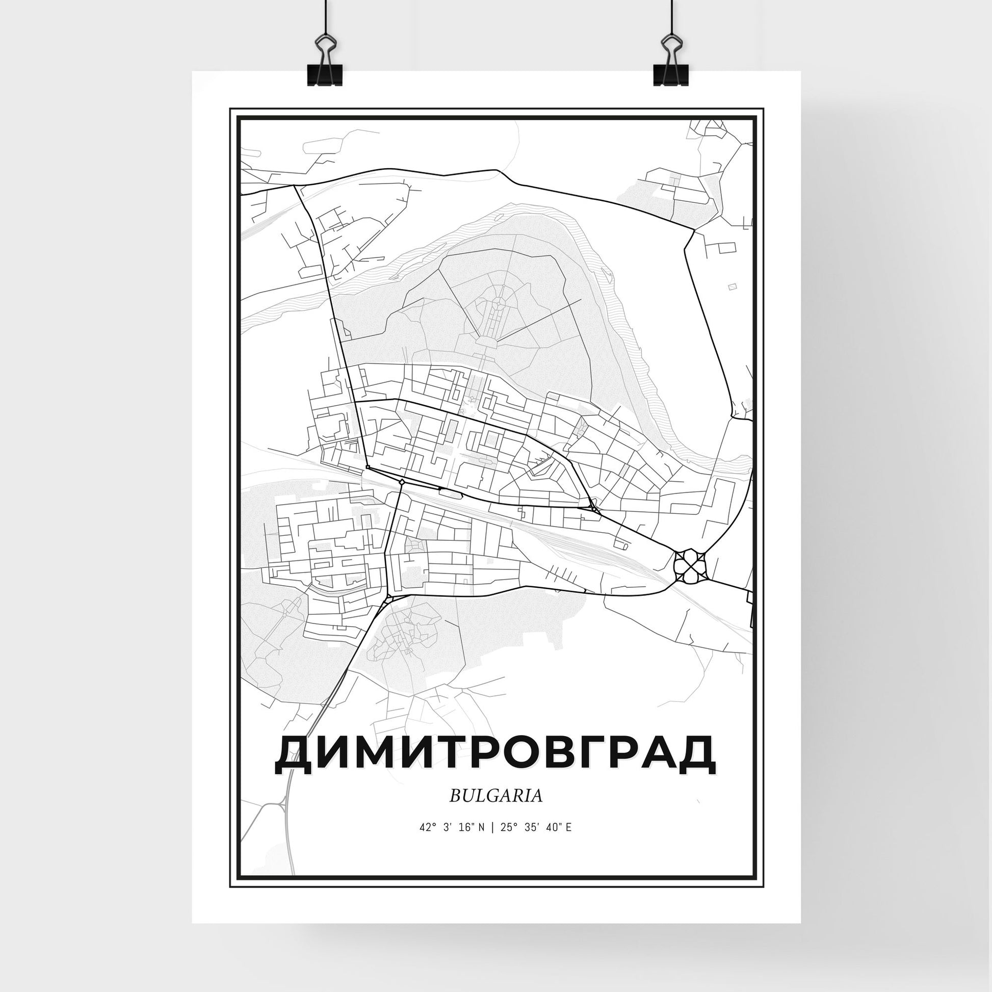 Dimitrovgrad Bulgaria - Premium City Map Poster