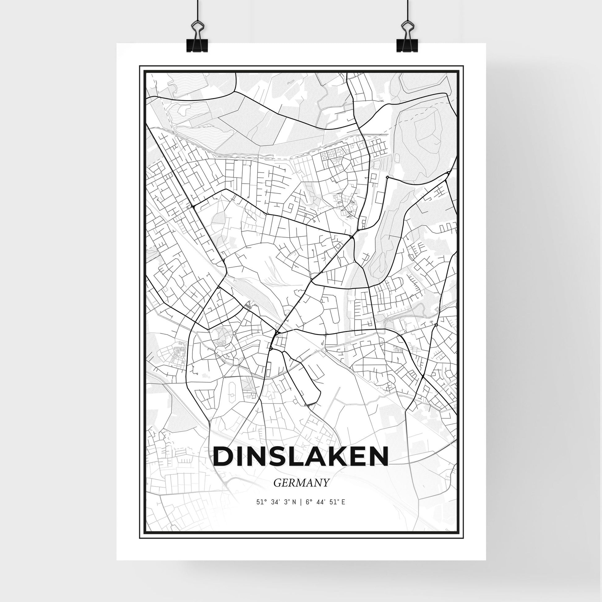 Dinslaken Germany - Premium City Map Poster