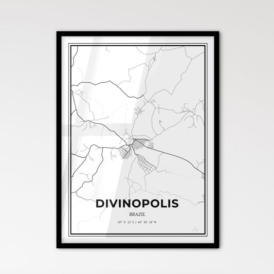 Divinopolis Brazil - Scandinavian Style City Map for Modern Home Decor