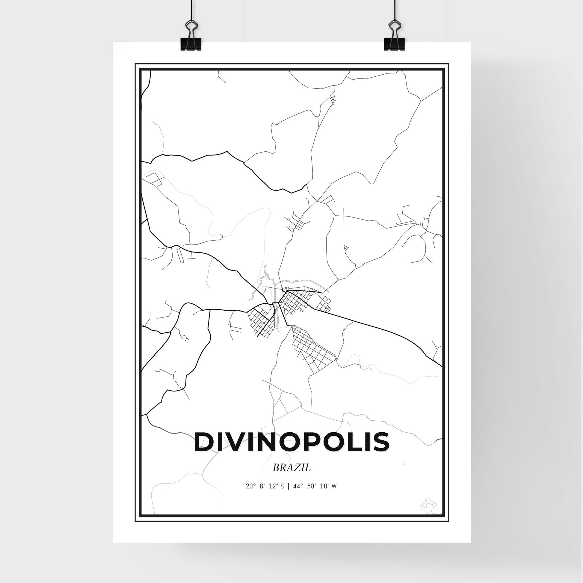 Divinopolis Brazil - Premium City Map Poster