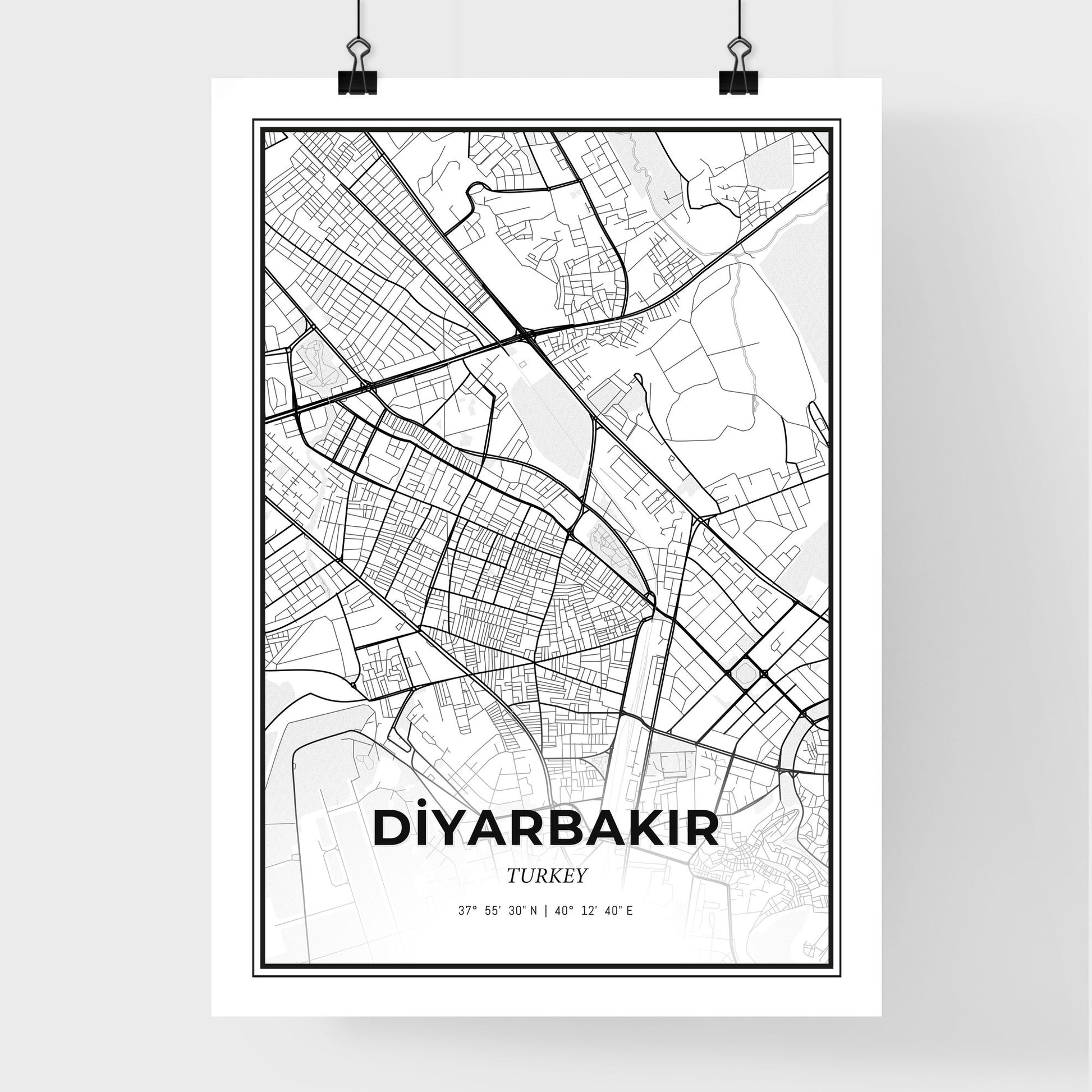 Diyarbakır Turkey - Premium City Map Poster