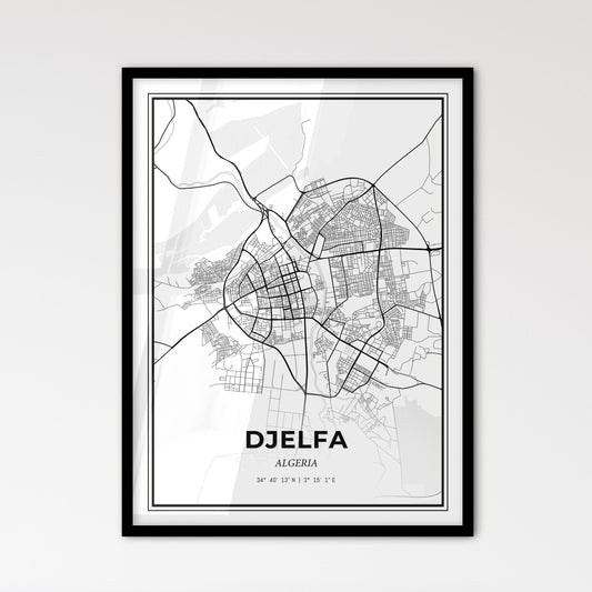 Djelfa Algeria - Scandinavian Style City Map for Modern Home Decor