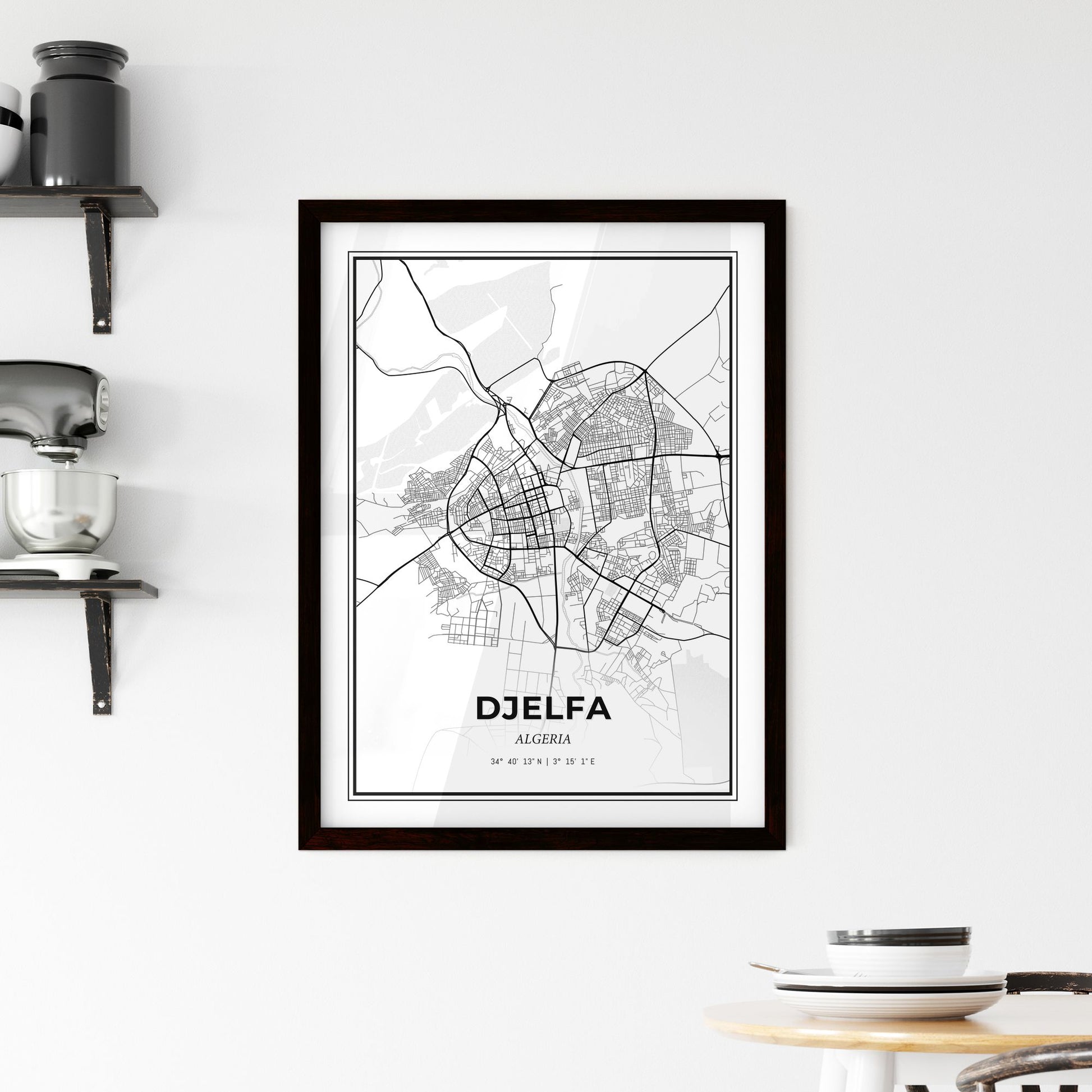 Djelfa Algeria - Minimal City Map