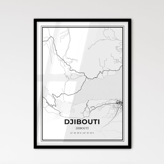 Djibouti Djibouti - Scandinavian Style City Map for Modern Home Decor