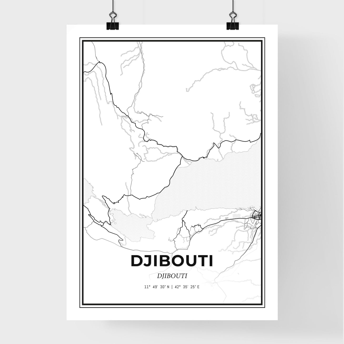 Djibouti Djibouti - Premium City Map Poster