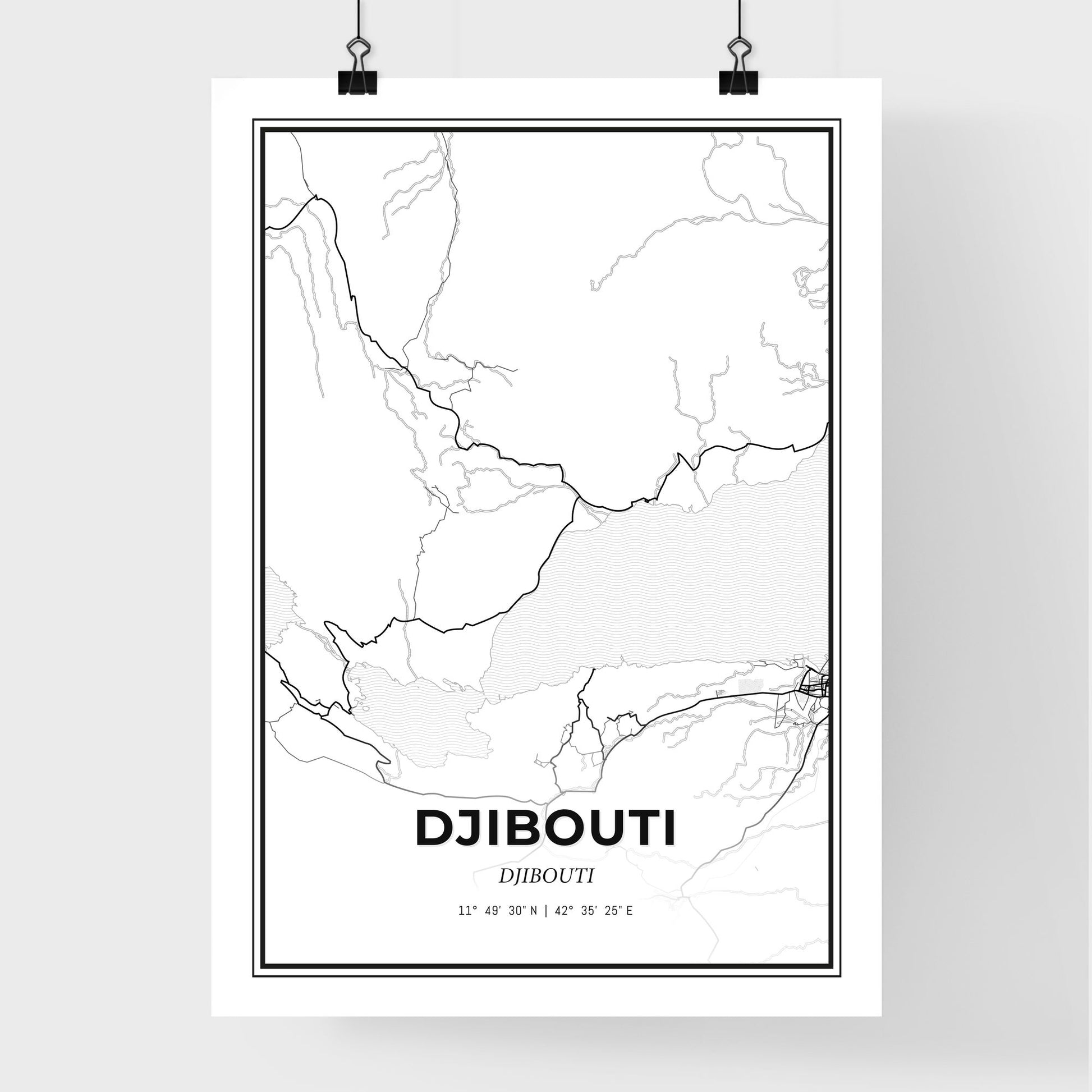 Djibouti Djibouti - Premium City Map Poster