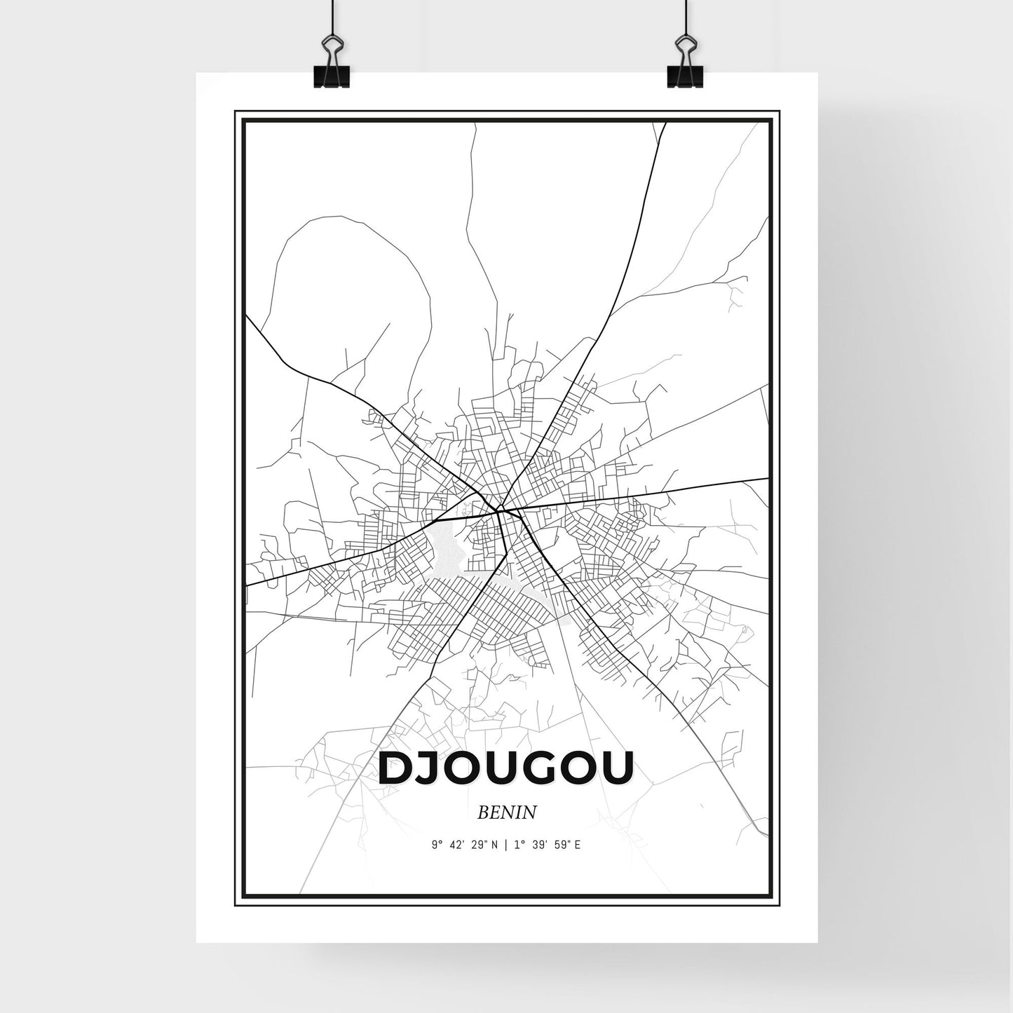 Djougou Benin - Premium City Map Poster