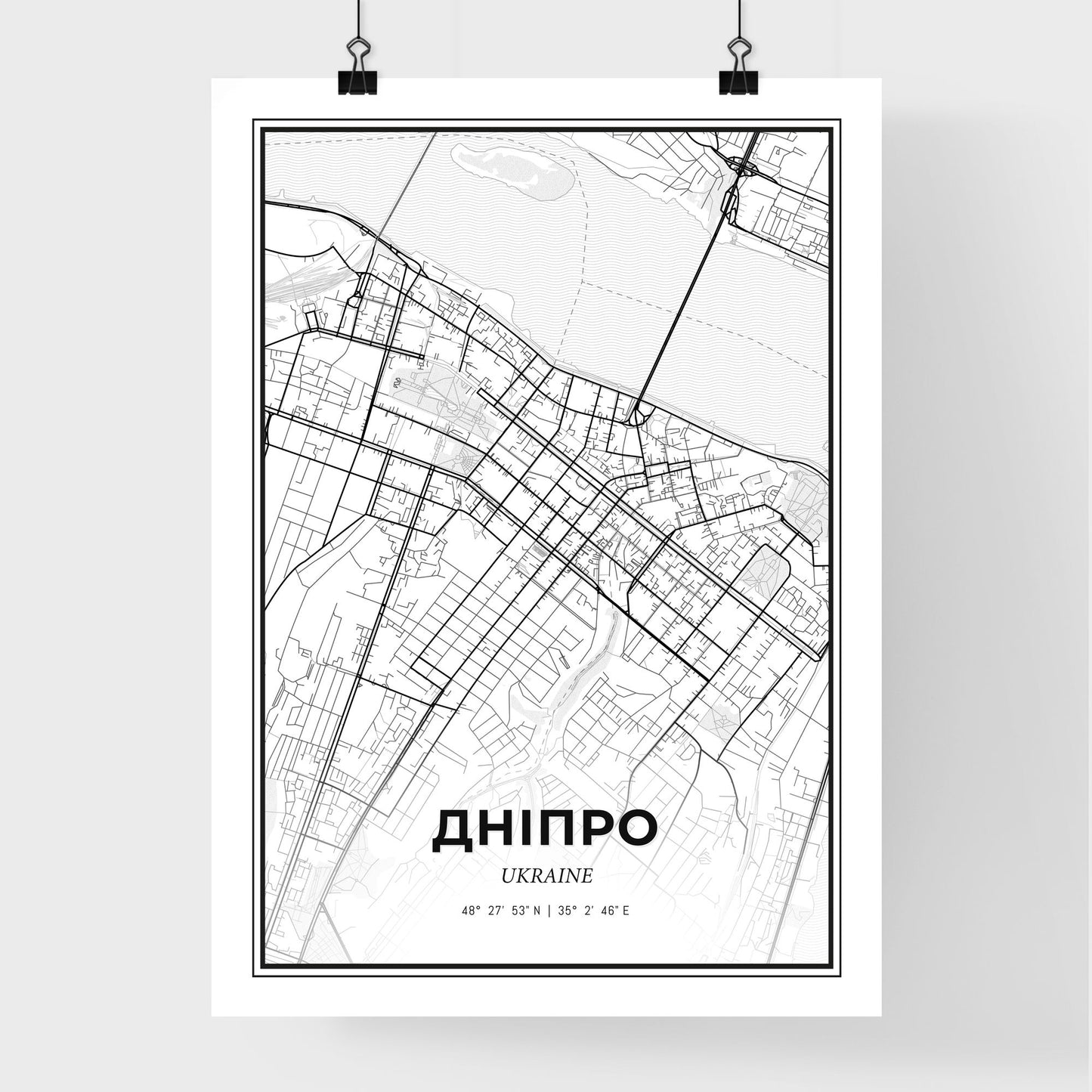 Dnipro Ukraine - Premium City Map Poster