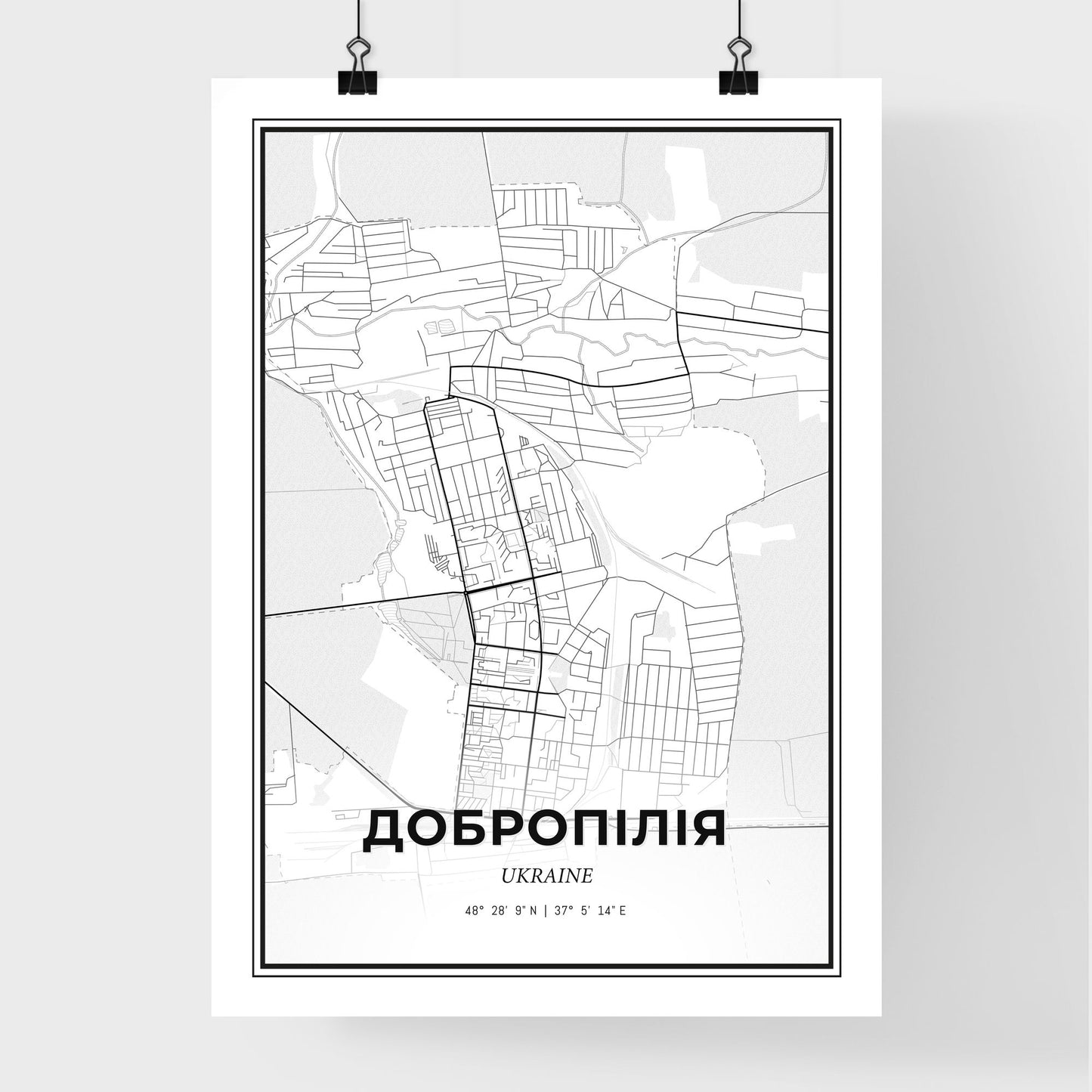 Dobropillia Ukraine - Premium City Map Poster