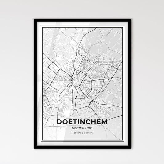  Doetinchem Netherlands - Scandinavian Style City Map for Modern Home Decor