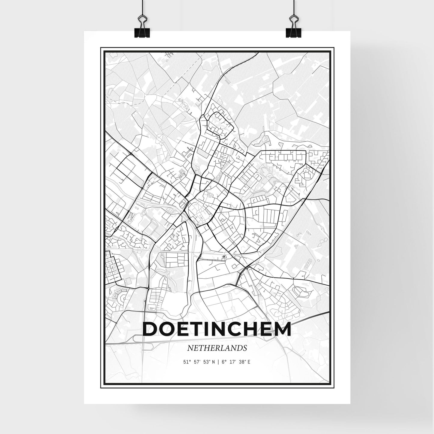  Doetinchem Netherlands - Premium City Map Poster