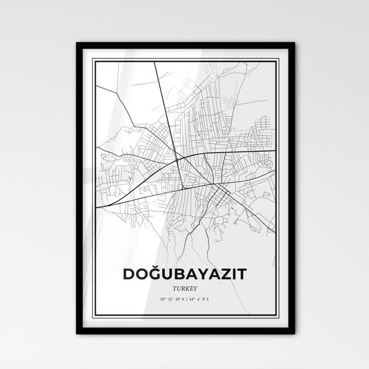 Doğubayazıt Turkey - Scandinavian Style City Map for Modern Home Decor