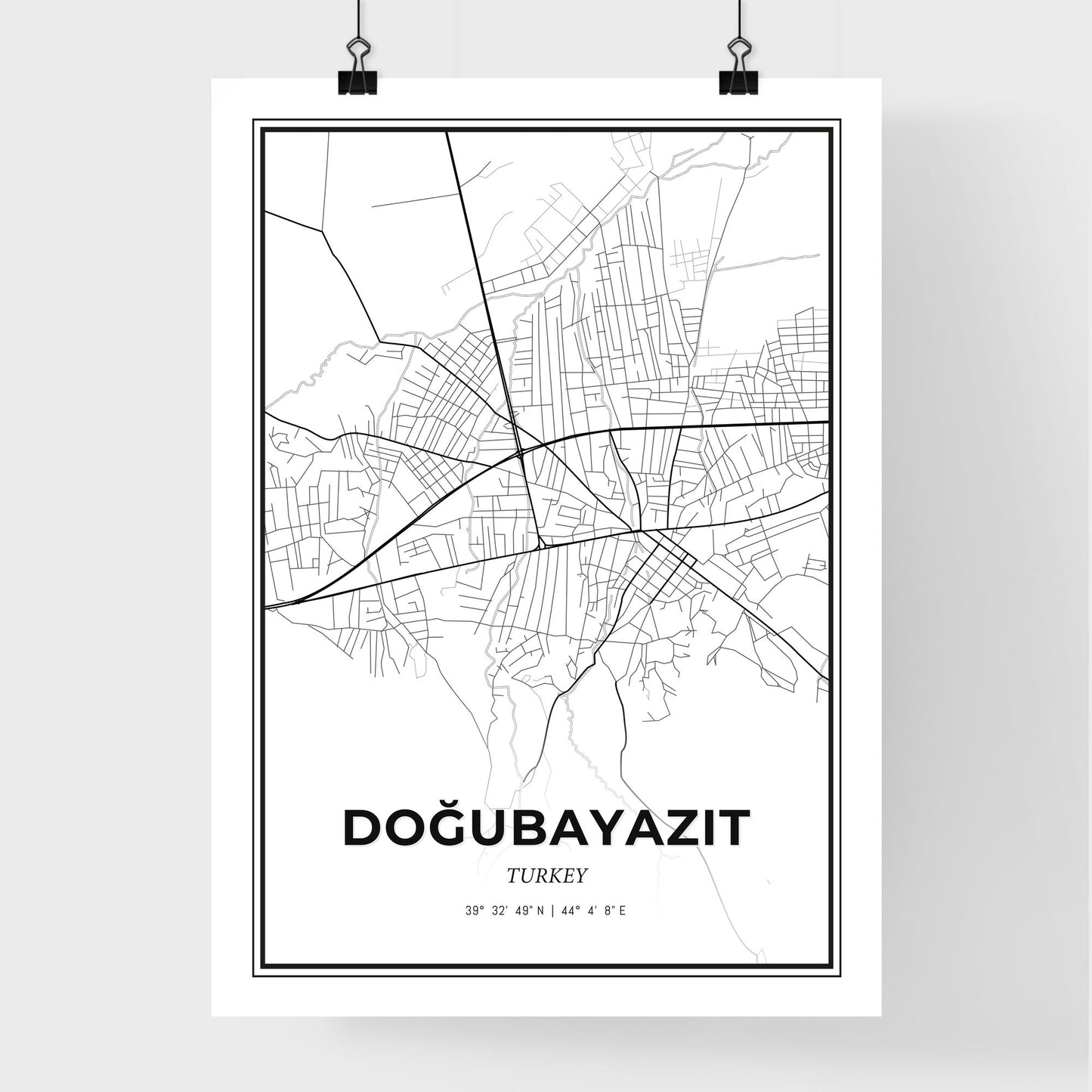 Doğubayazıt Turkey - Premium City Map Poster