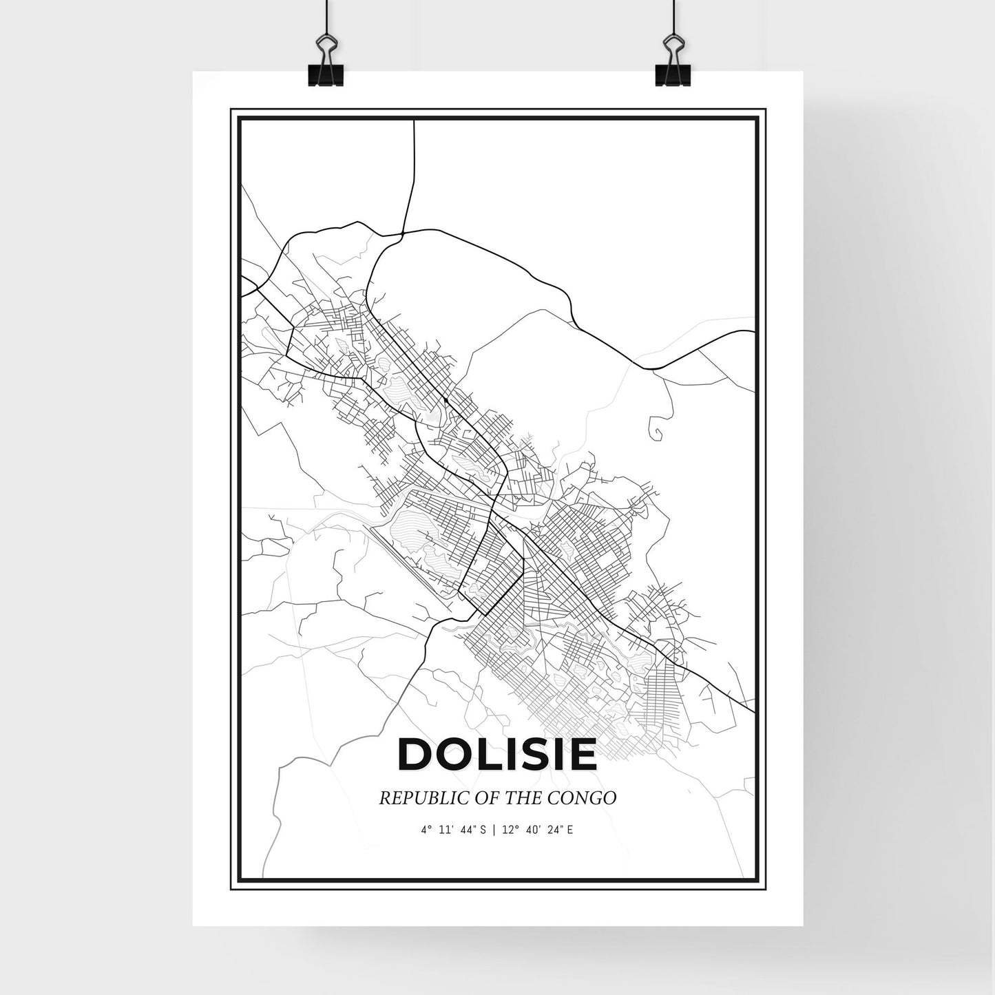 Dolisie Republic Of The Congo - Premium City Map Poster