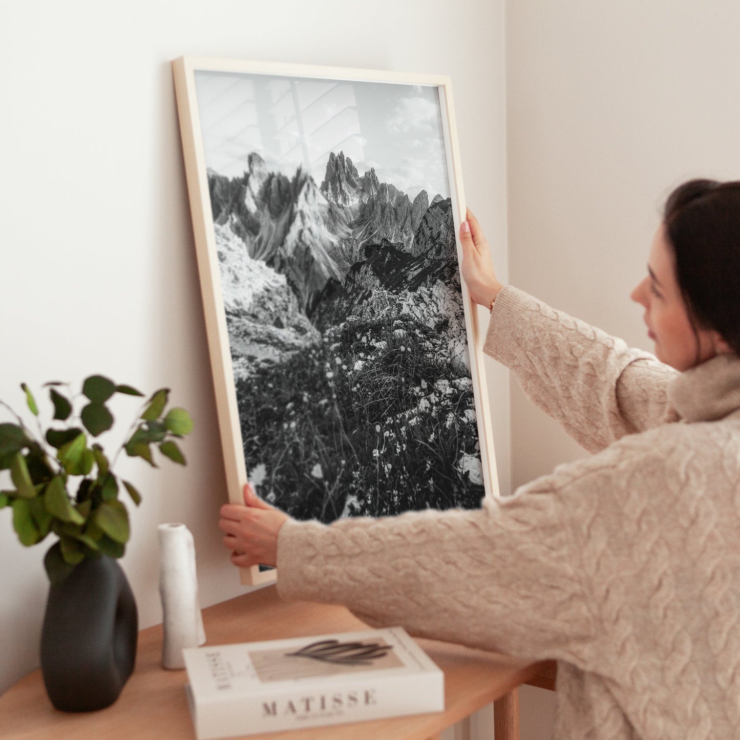 Cadini di Misurina – Black and White Dolomites Print