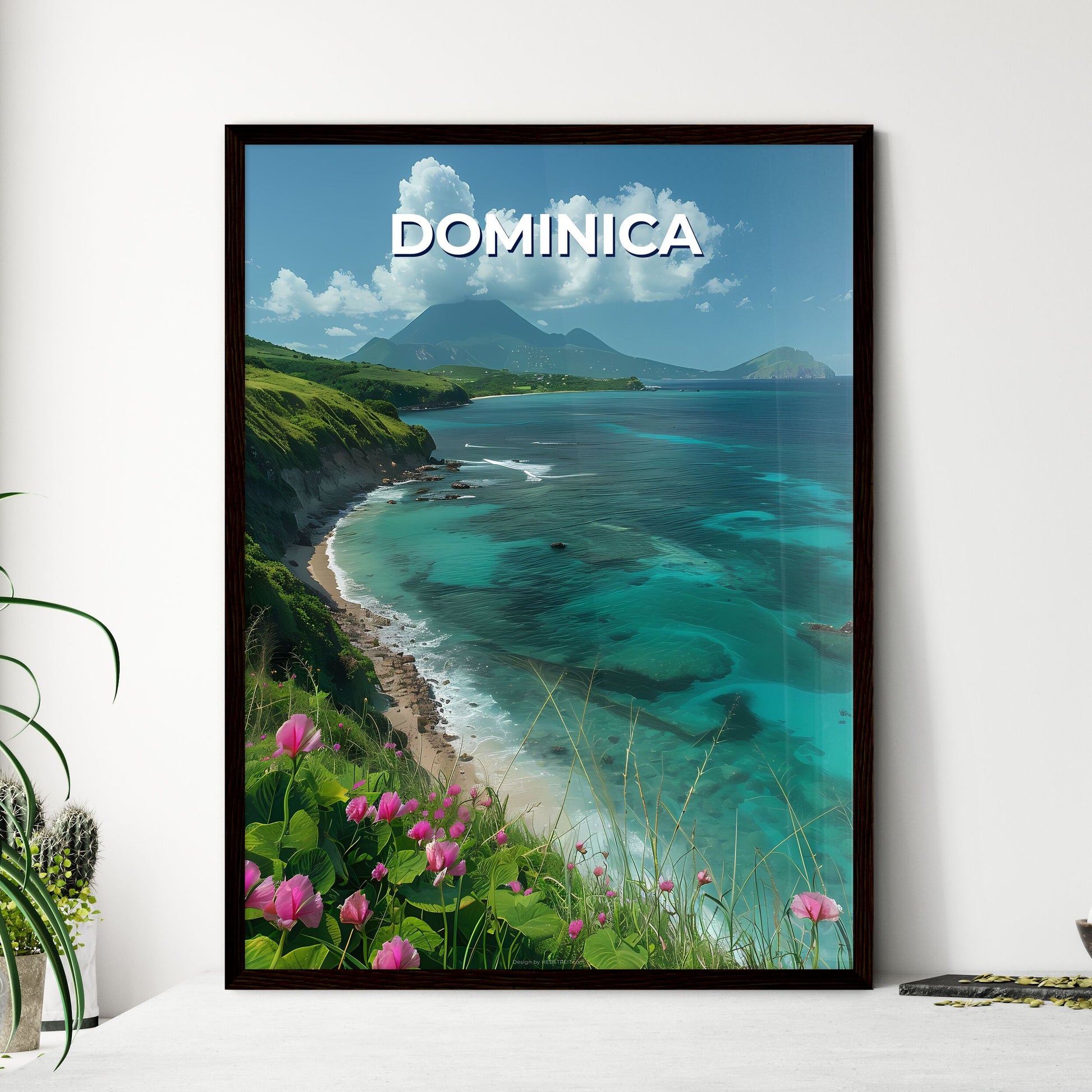 Vibrant Abstract Beach Painting with Tropica - Framed Art Print