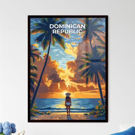 Vibrant Dominican Republic Beach Painting De - Framed Art Print