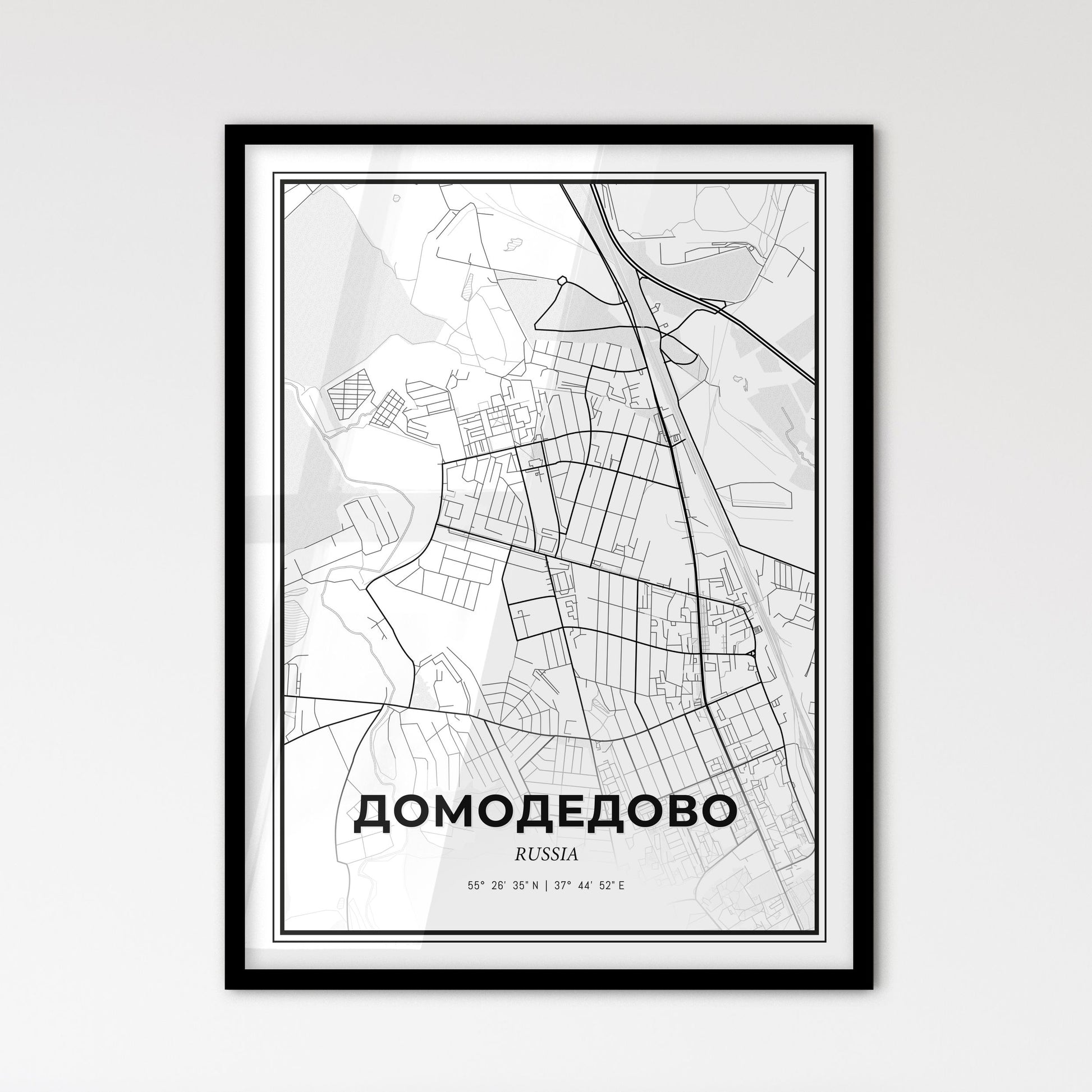 Domodedovo Russia - Scandinavian Style City Map for Modern Home Decor