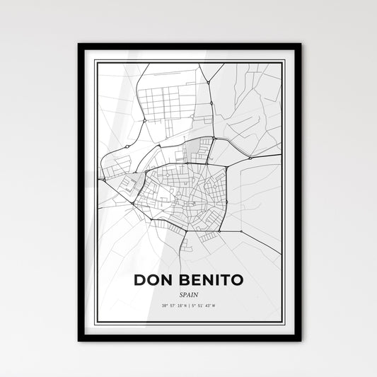 Don Benito Spain - Scandinavian Style City Map for Modern Home Decor