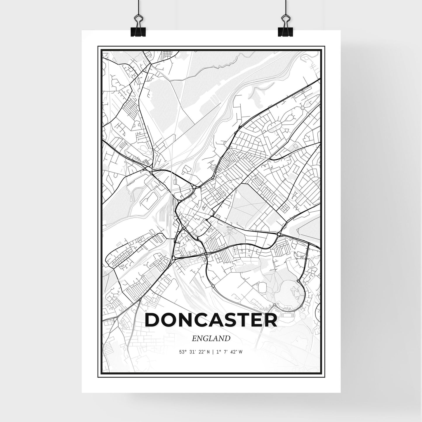 Doncaster England - Premium City Map Poster