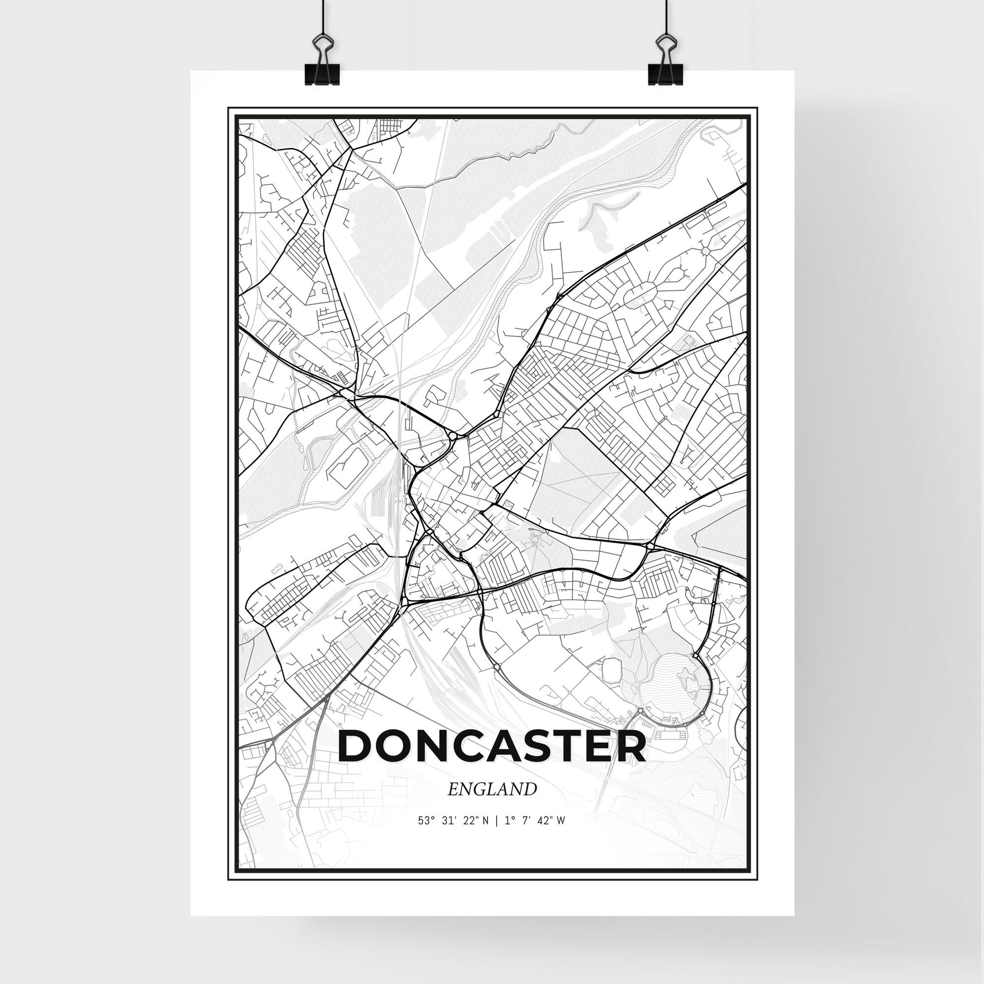 Doncaster England - Premium City Map Poster