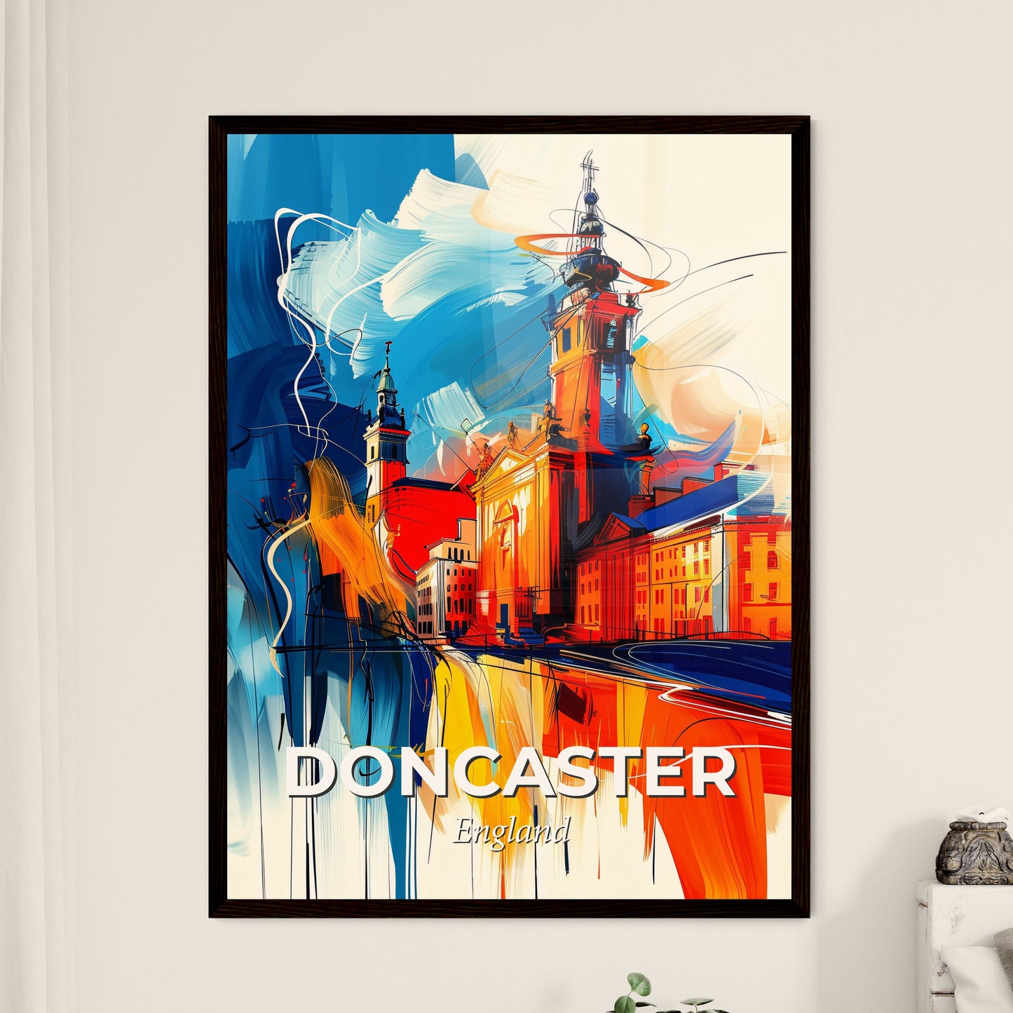 Vibrant Doncaster, England - A Painting Of A Building