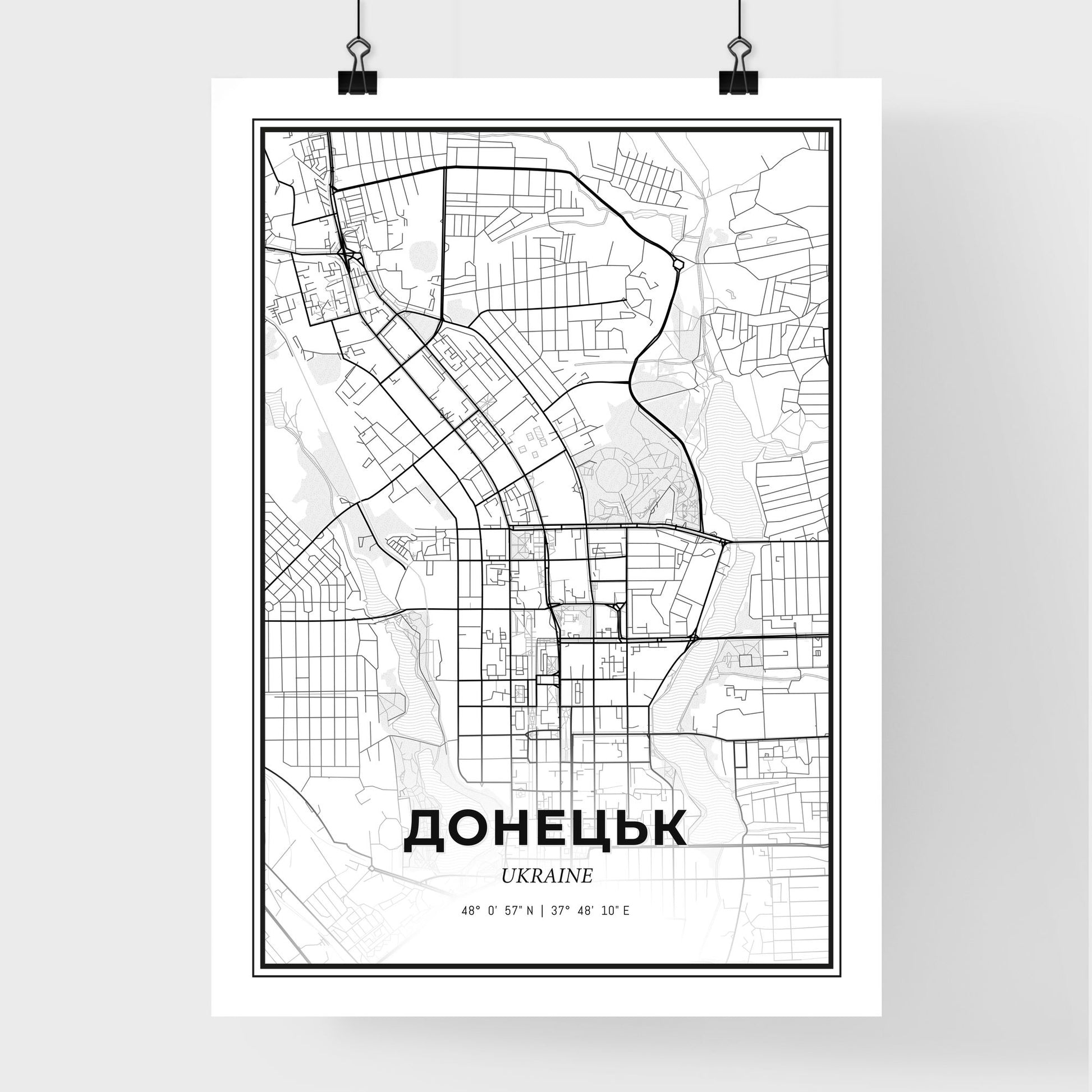 Donetsk Ukraine - Premium City Map Poster