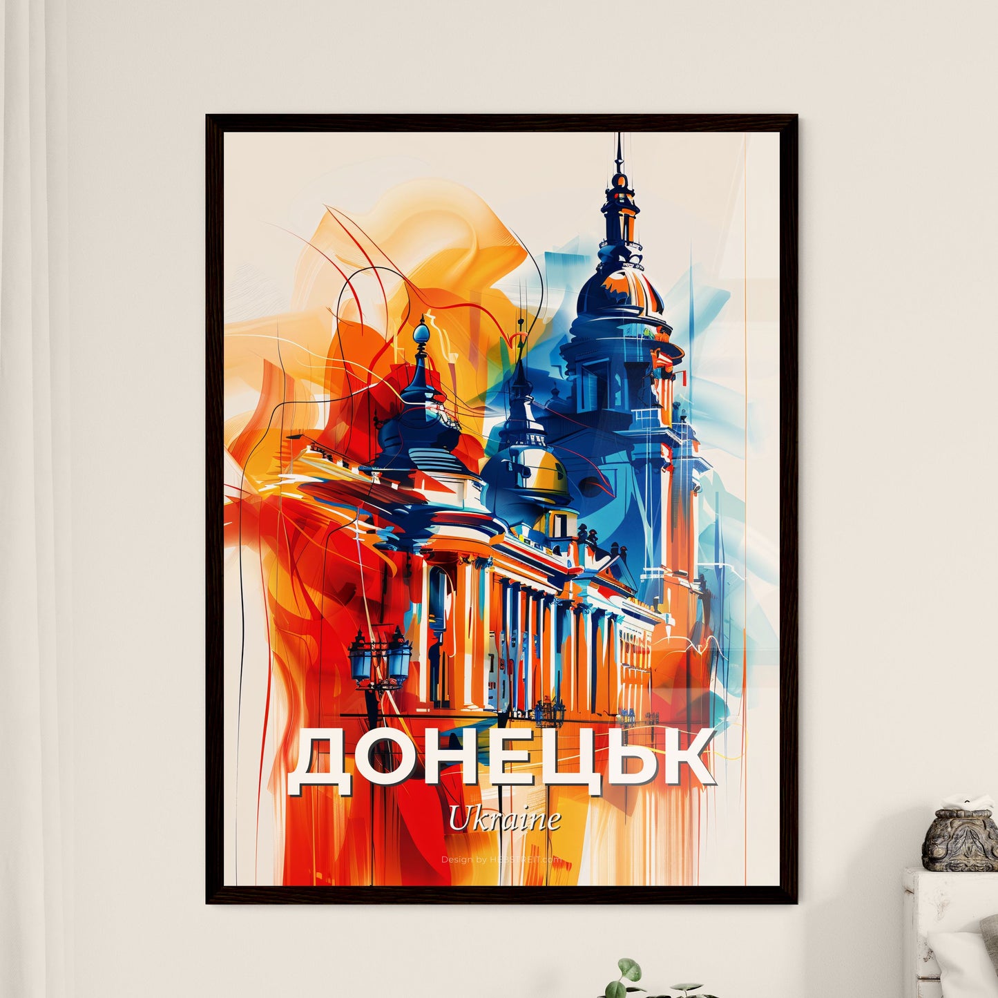 Vibrant Донецьк, Ukraine - A Painting Of A Building