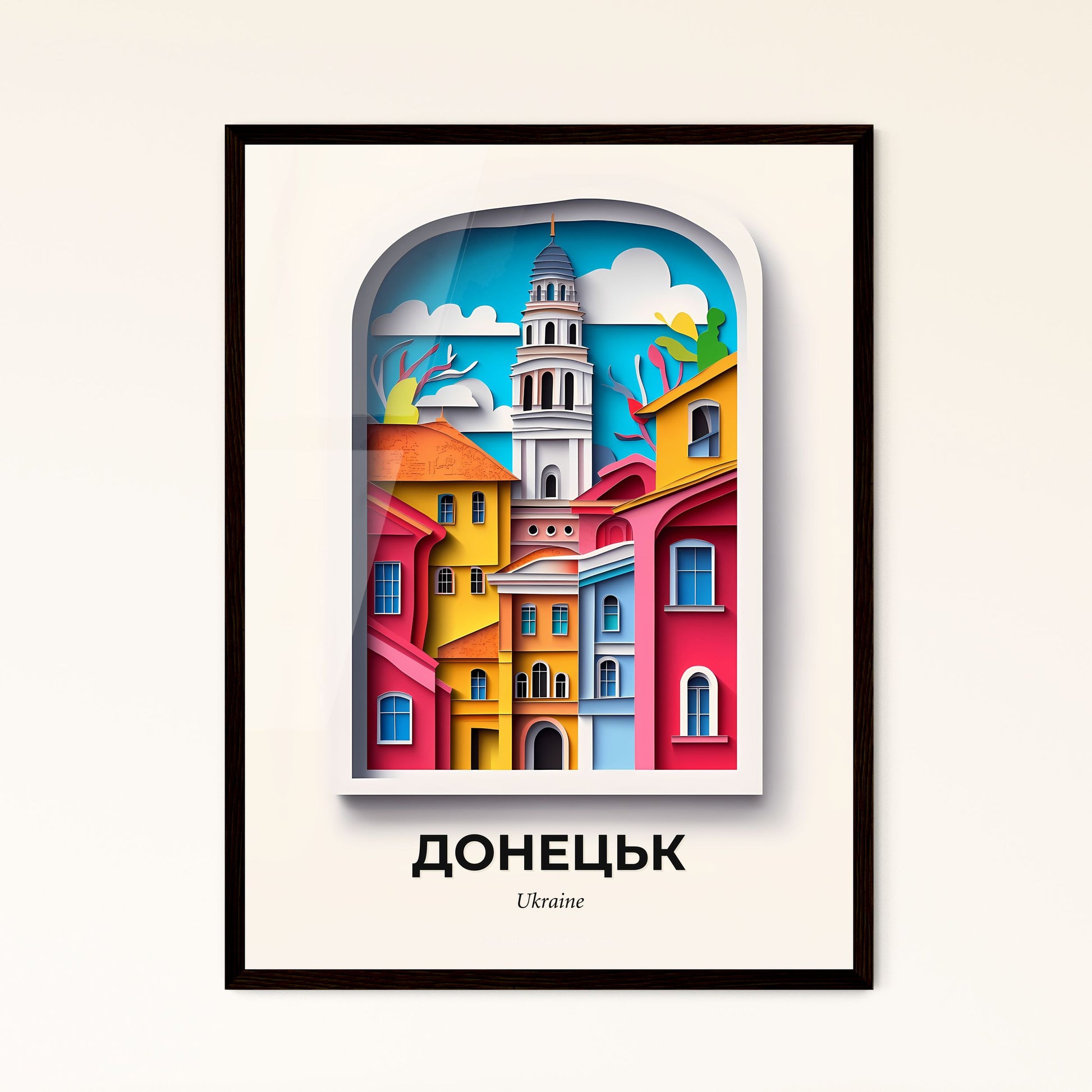 Vivid Donetsk, Ukraine - a city with a clock tower