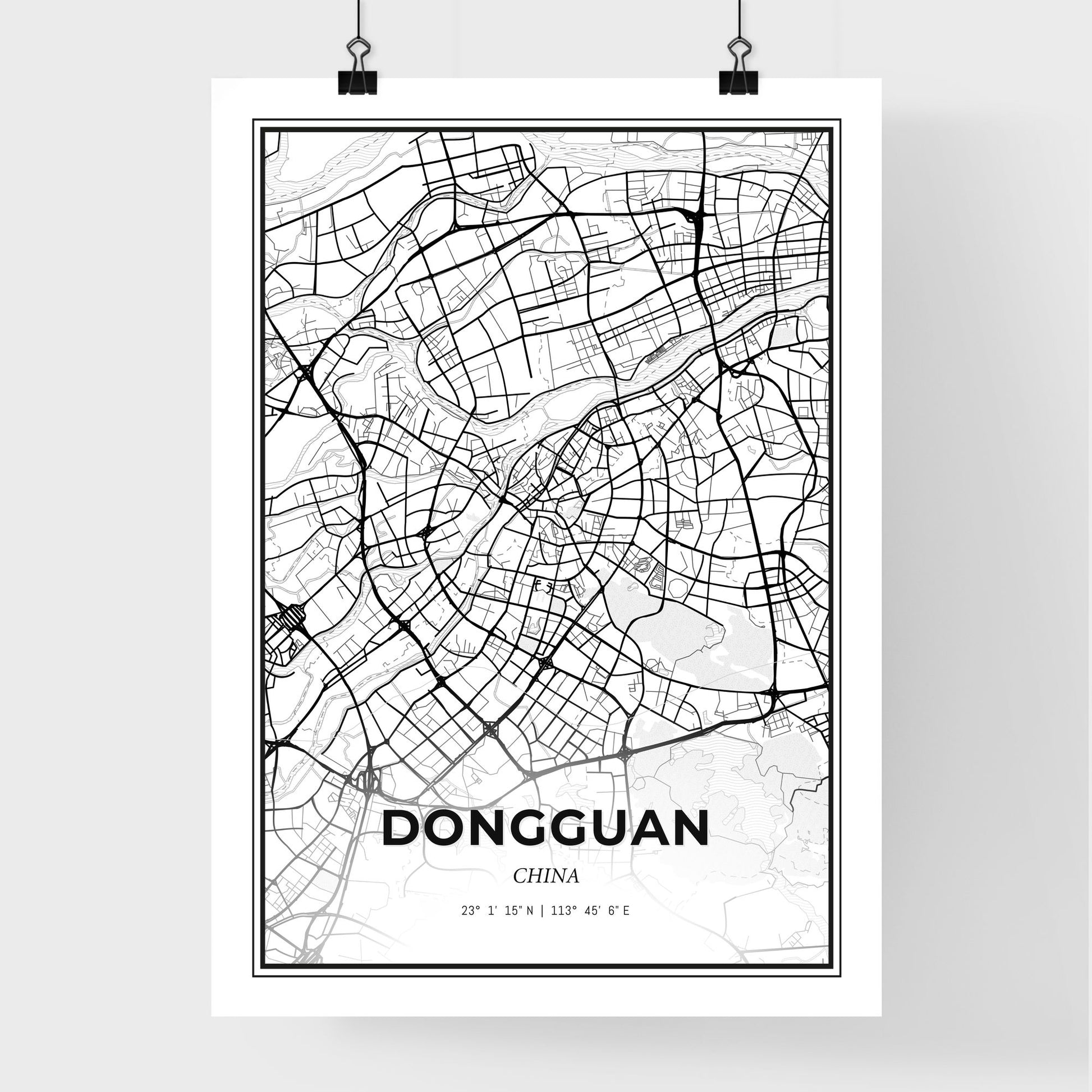 Dongguan China - Premium City Map Poster