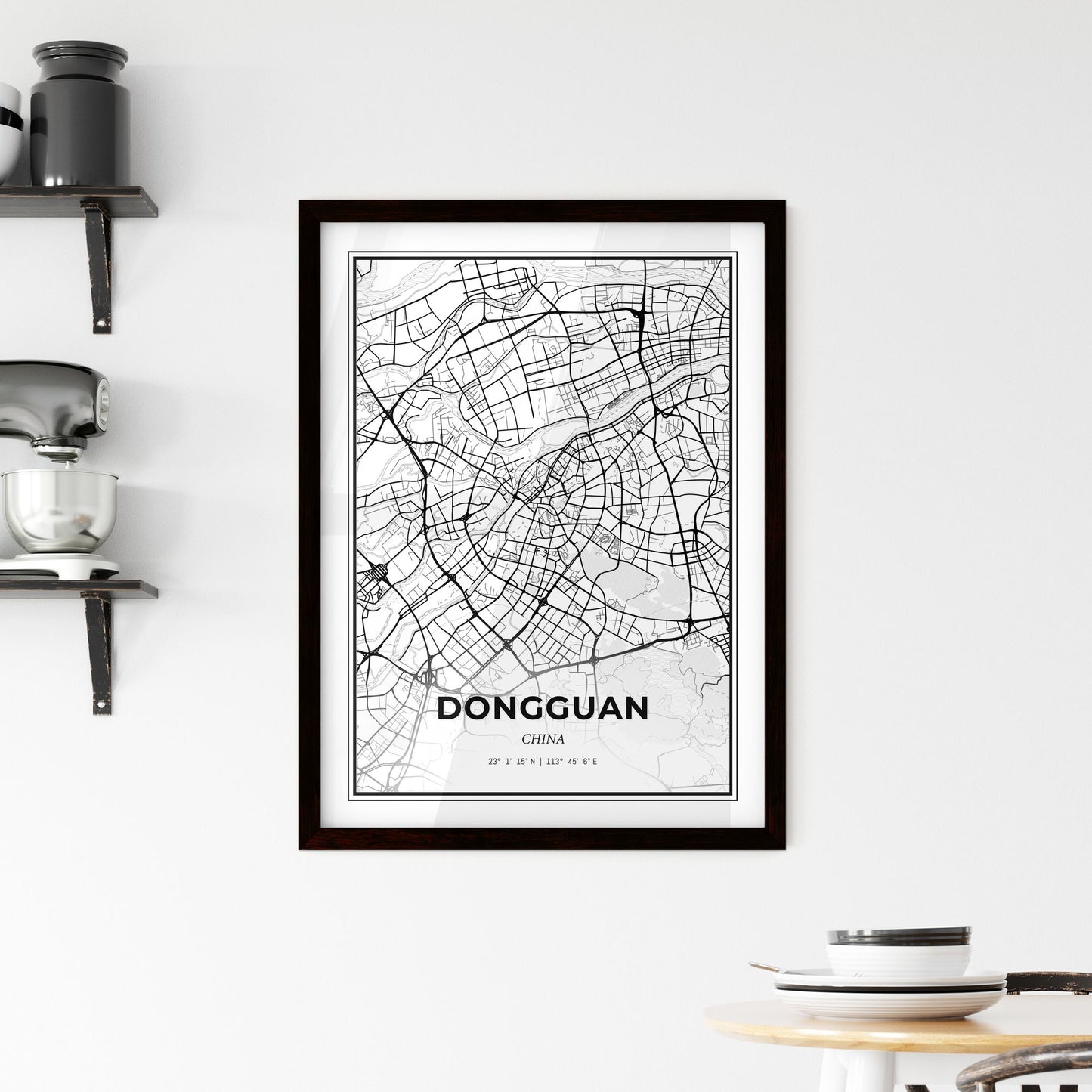 Dongguan China - Minimal City Map